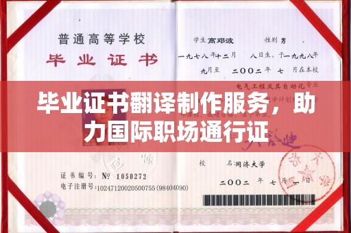 宿迁毕业证书翻译制作服务，助力国际职场通行证